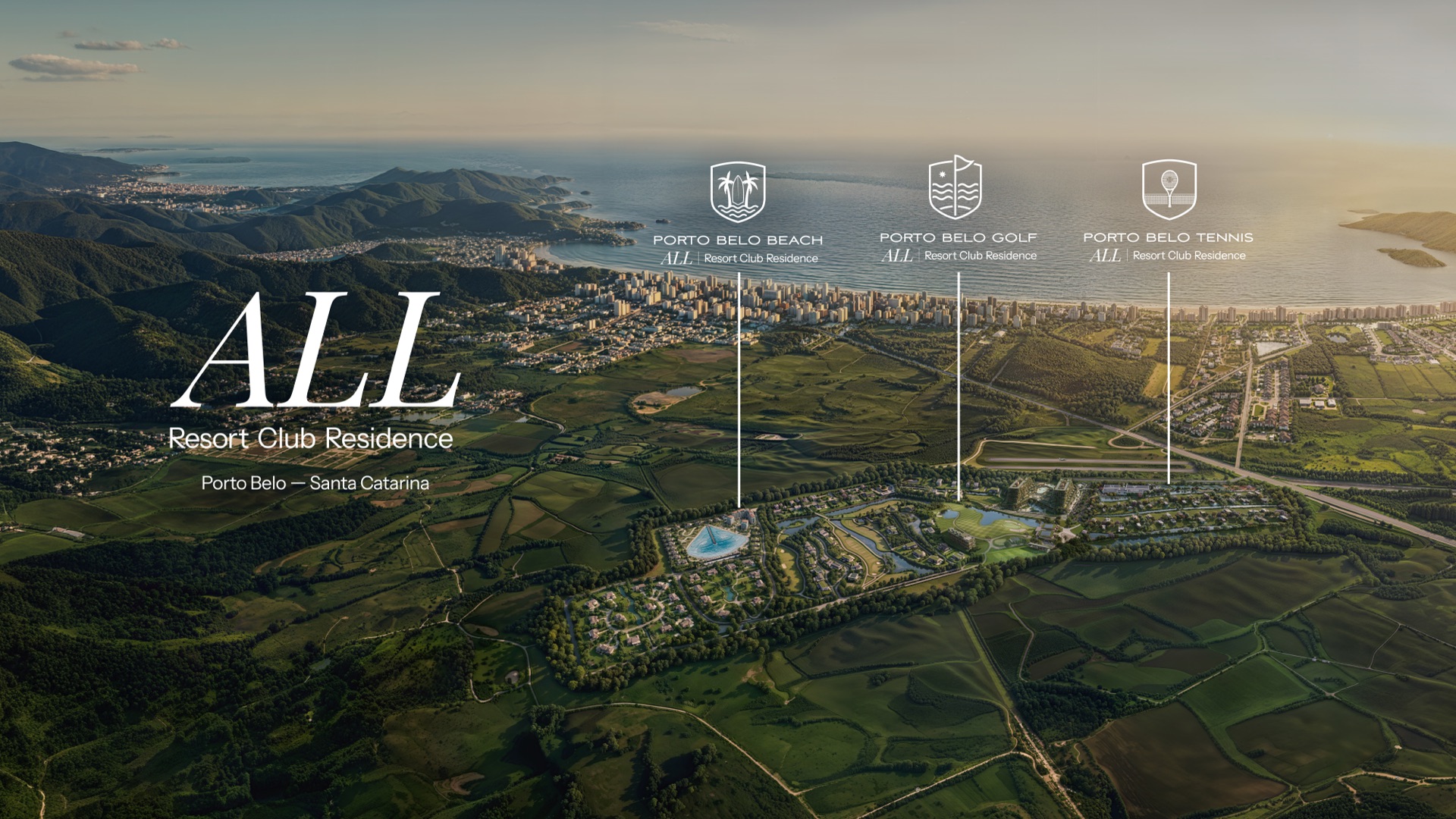 Aérea do All Wert Resort em Porto Belo